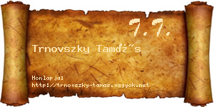 Trnovszky Tamás névjegykártya